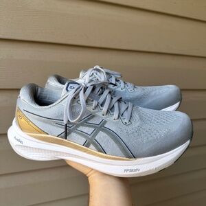 ASICS Gel Kayano Gray Gold Running Shoes Womens Size 9